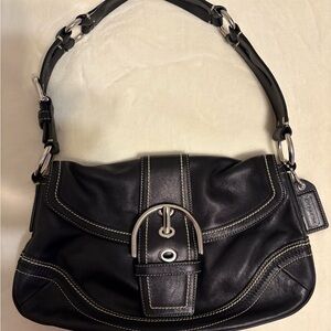 Black Leather Coach Soho Shoulder Bag